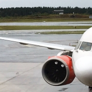 An aircraft parked at Stockholm Arlanda, Sweden. Photo by Anna Strom ©2022.