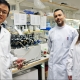 Liang Yu, Leonidas Matsakas and Io Antonopoulou in a research laboratory at Luleå University of Technology. Photo by courtesy of Liang Yu.