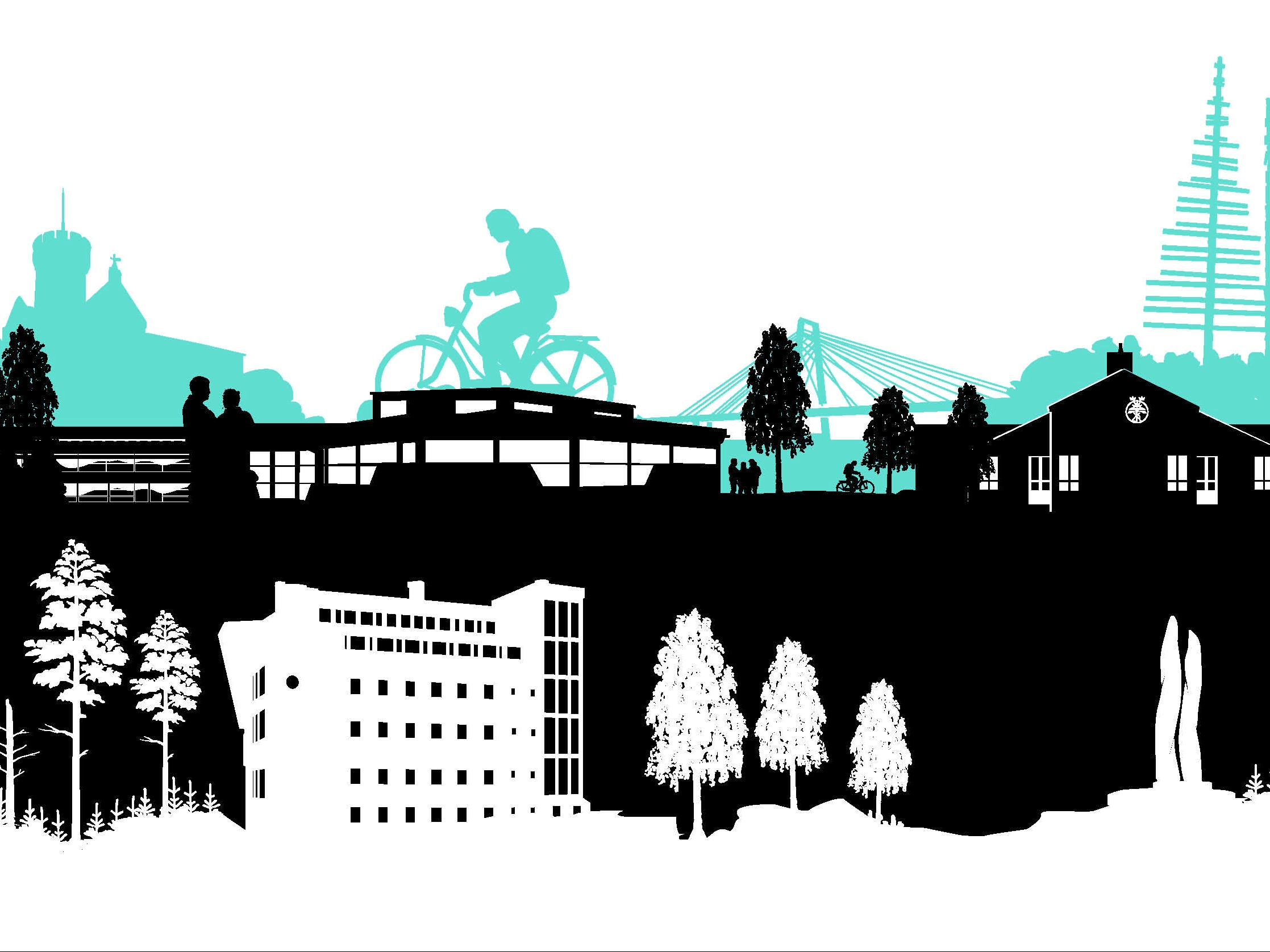 SLU Campus Umeå 2022. Photo illustration by Fredrik Saarkoppel.